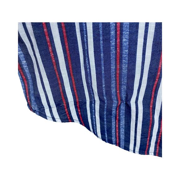 Kim Rogers 3/4 Sleeve Striped Front Pockets Button Up Blouse - Size Small - Picture 4 of 5